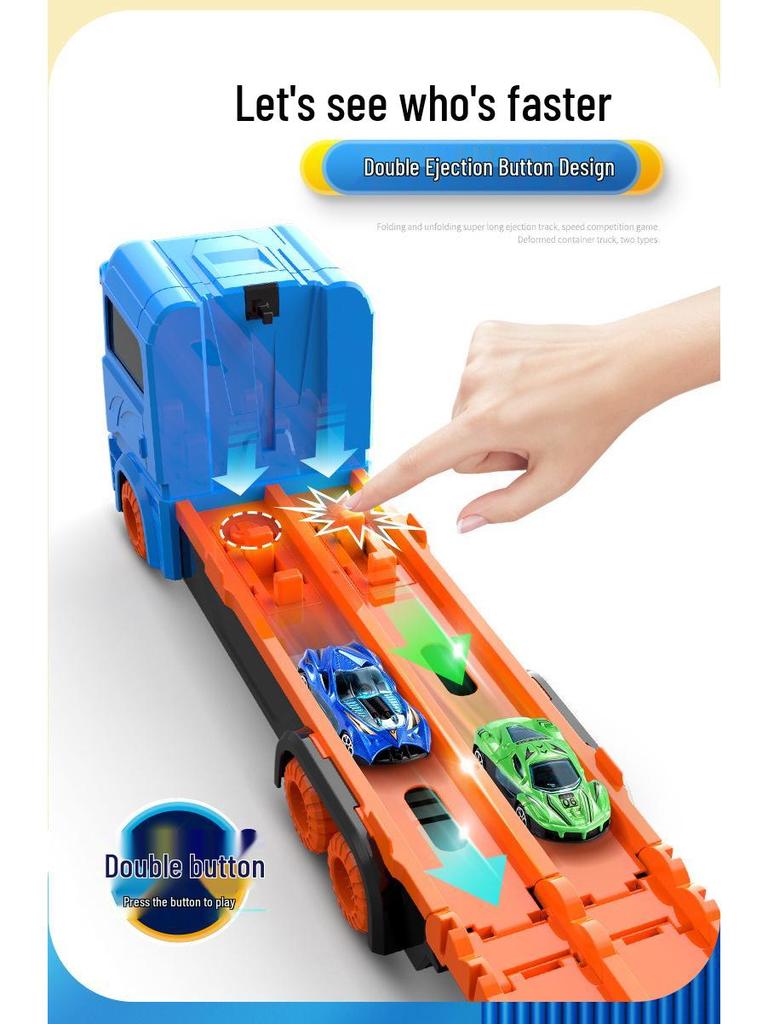Children's Extra Large Transforming Toy Car Track & Alloy Racing Truck Set