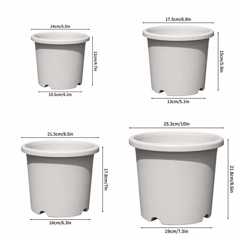 High-Quality Gardening Flower Pot Thicken Plastic Planting Pot Balcony Vegetable Flower Pot Rectangular Planting Planters Set 14x12cm