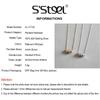 925 Sterling Silver Necklace For Women Round Zircon Pendant Gold Fashion Necklaces Choker  Accessories Fine Jewelry