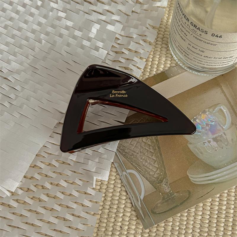 2024 High-End Korean French Chocolate Acetate Hair Claw for Women
