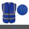 Fluorescent Mesh Safety Vest with Reflective Strips and Multi-Pocket Design