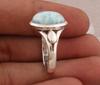 925 Sterling Silver Larimar Gemstone Ring Solid Stone Fashion Statement Ring for Womens Gift idea Gemstone Jewelry 4.83 Gms Approx