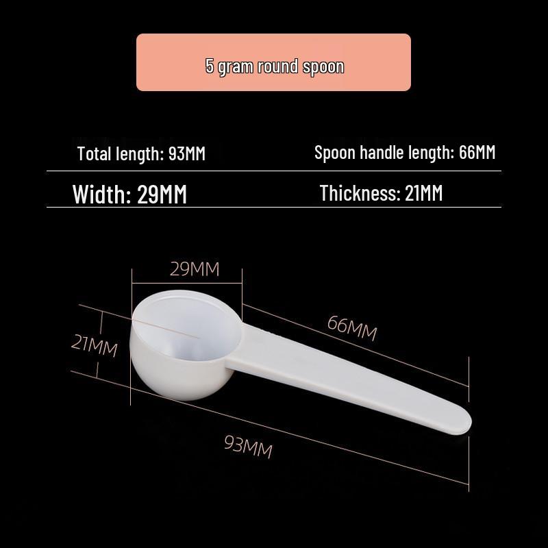 Jednorazowe Plastikowe Łyżki Miarkowe: 1-10 g dla Mleka w Proszku i Płynów