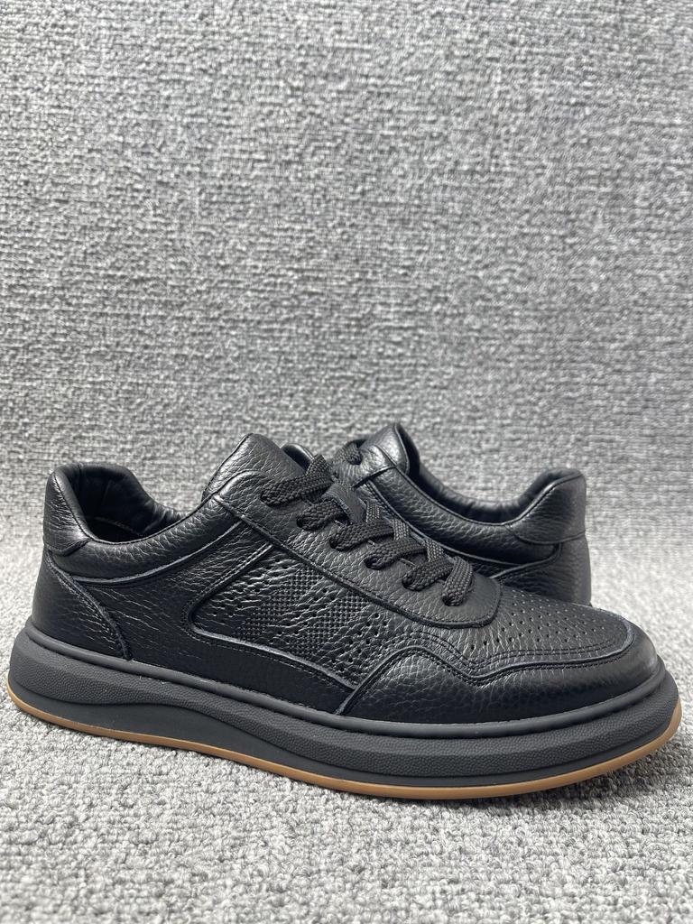 Modne Męskie Buty Codzienne z Prawdziwej Skóry Premium Top Grain Białe Trampki Podeszwa Platformowa Wygodne Trwałe Obuwie Modowe Trampki