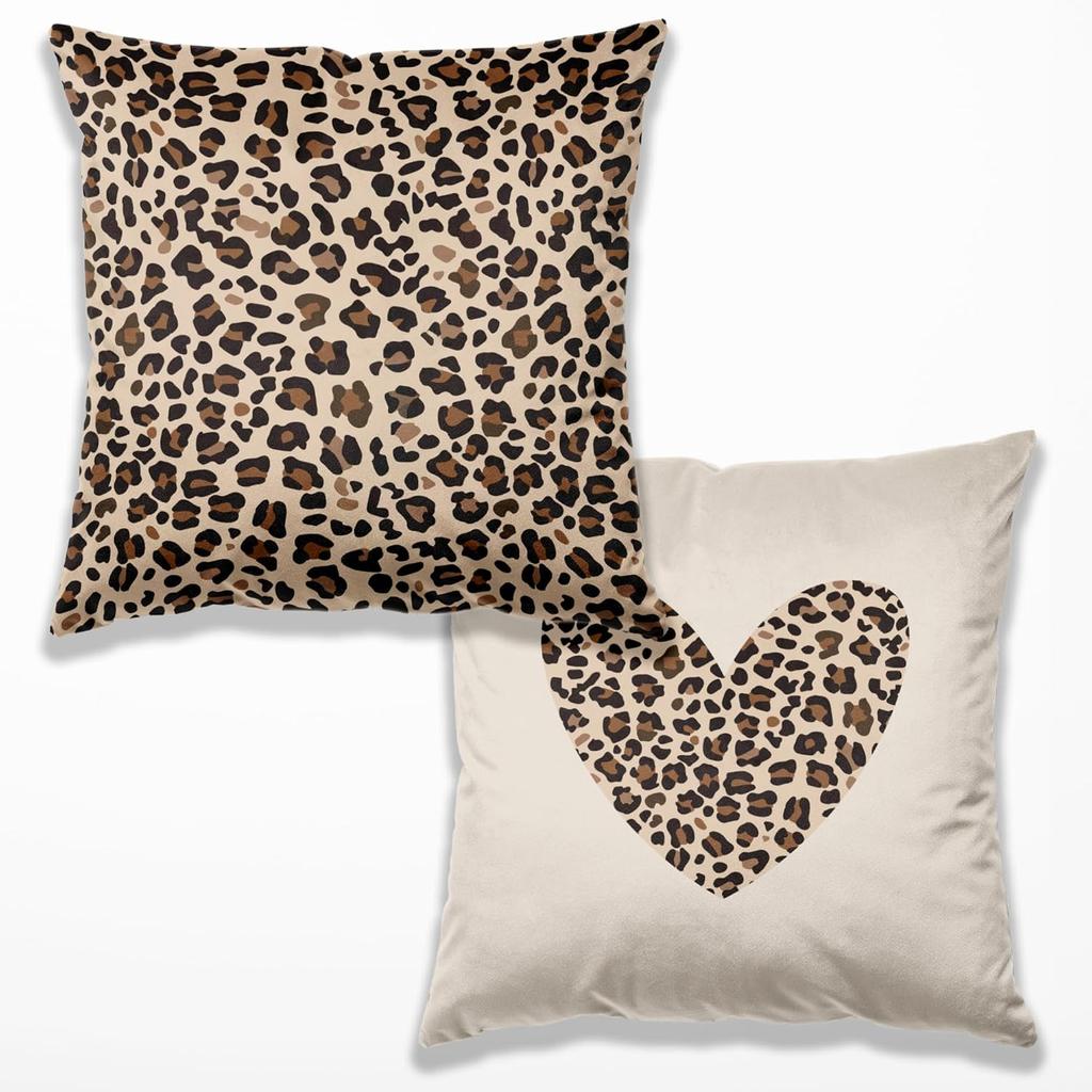 Preppy Star Lucky 8 Ball Cheetah Leopard Print Room Decor Pillow Cover 18x18 Set of 2,Leopard Gifts for Women,Cheetah Print Gifts,Coquette Pillow