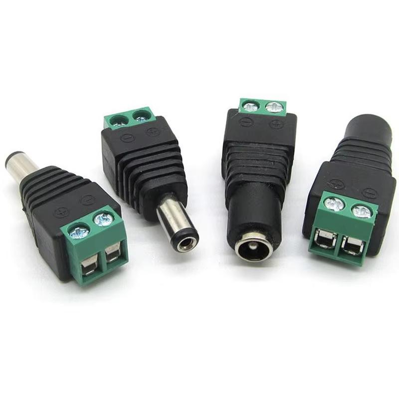 No Soldering Male Female Camera Monitoring Video Cable Plug Connector for Home Security Camera Cabling Installation