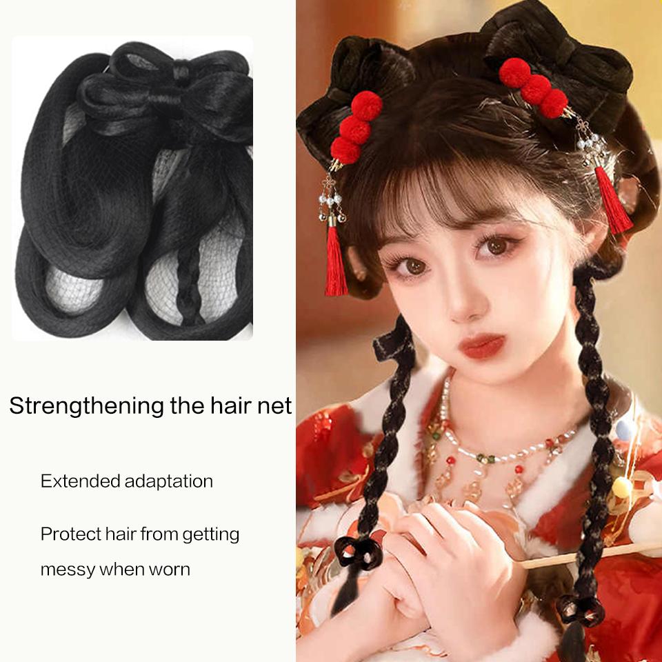 24 Zoll Cosplay Hanfu Perücken Clip-On Haar Damen Chinesische Traditionelle Antike Hanfu Perücken Weiblich Cosplay Schwarz Lange Gerade Perücken Für Damen