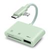 SD Card Reader for iPhone/iPad, Braided Nylon Cable with Dual Lightning and USB-C Connectors, SD/TF USB 3.0