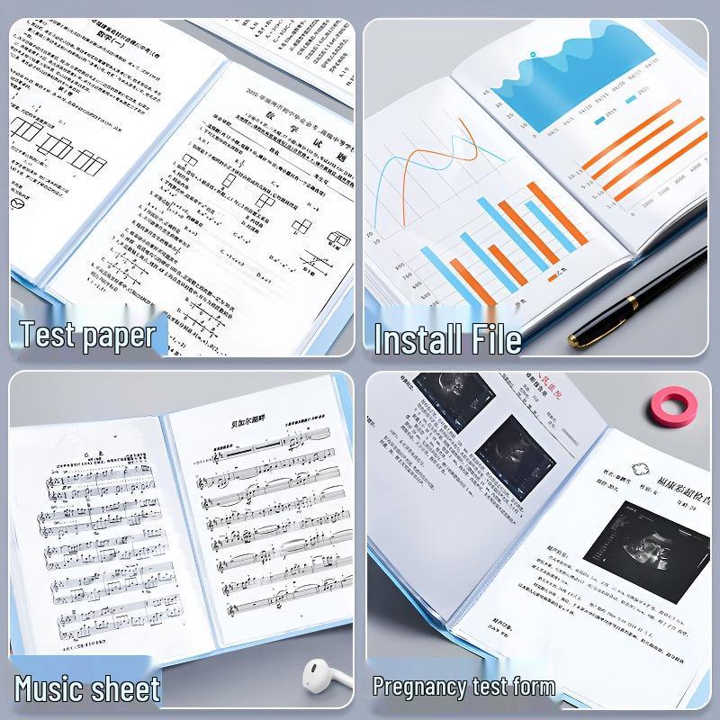 Transparent A4 Folder: Large Capacity Multifunctional Binder for Office and Student Use