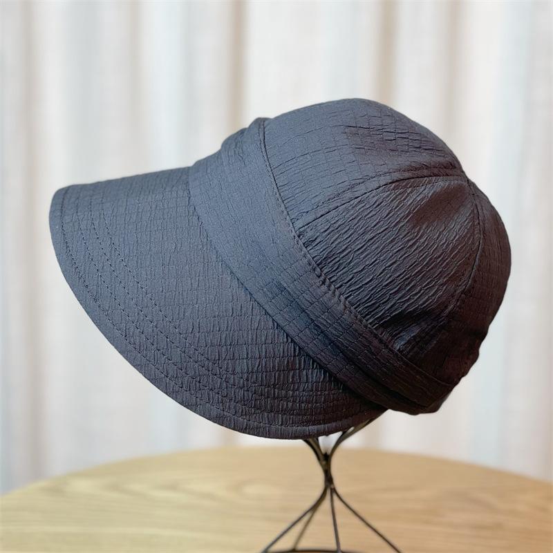 

Brim Large Korean Version Visor Fisherman Hats Folding Sunscreen Fashion чорний