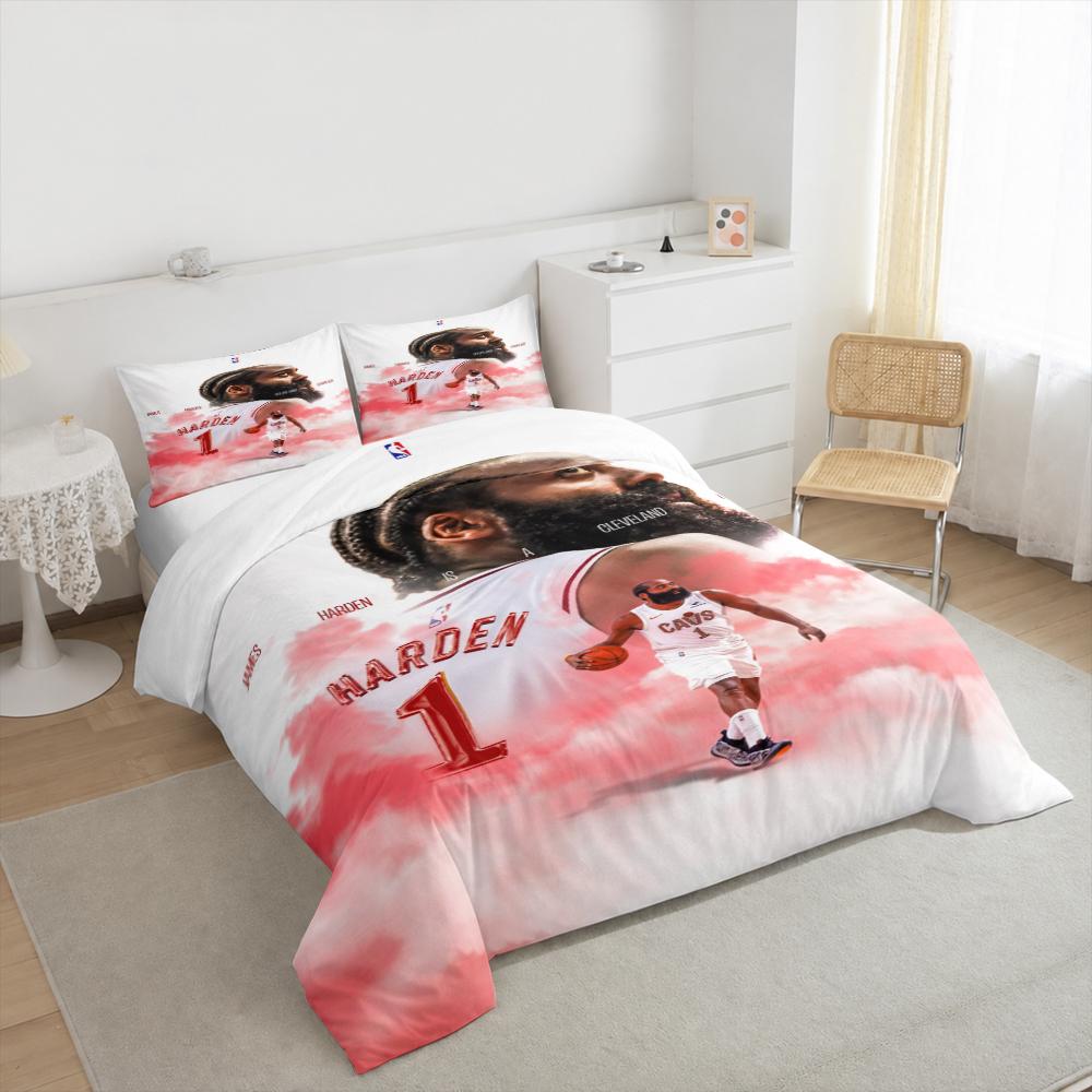 "Basketball Player Theme Red Art Bedding setBedding set (1 duvet cover, 2 pillowcases, duvet not included)