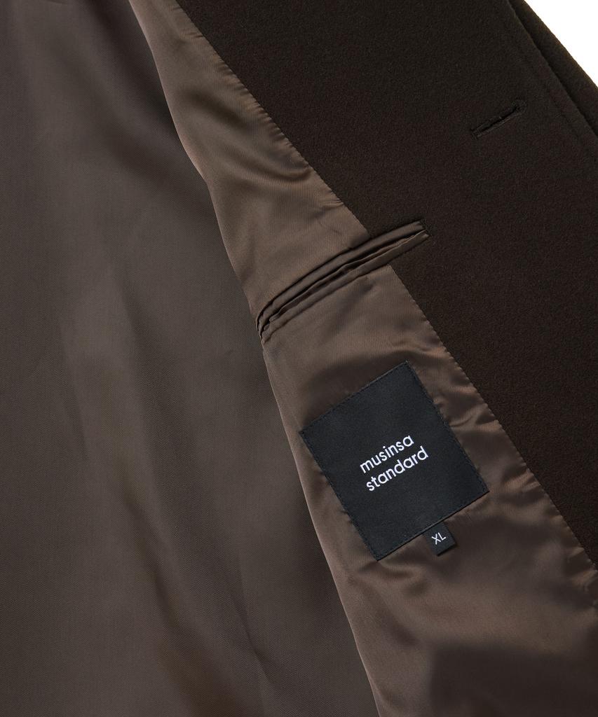 Musinsa Standard Wool Blend Oversized Short Balmacaan Coat [Baroque Brown]
