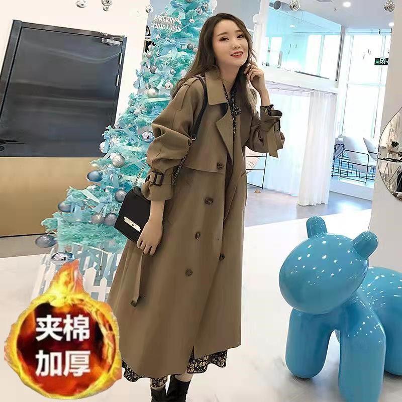 Womens Long Trench Coat Oversized Loose Fit Knee-Length Wool Blend Chic Office Style