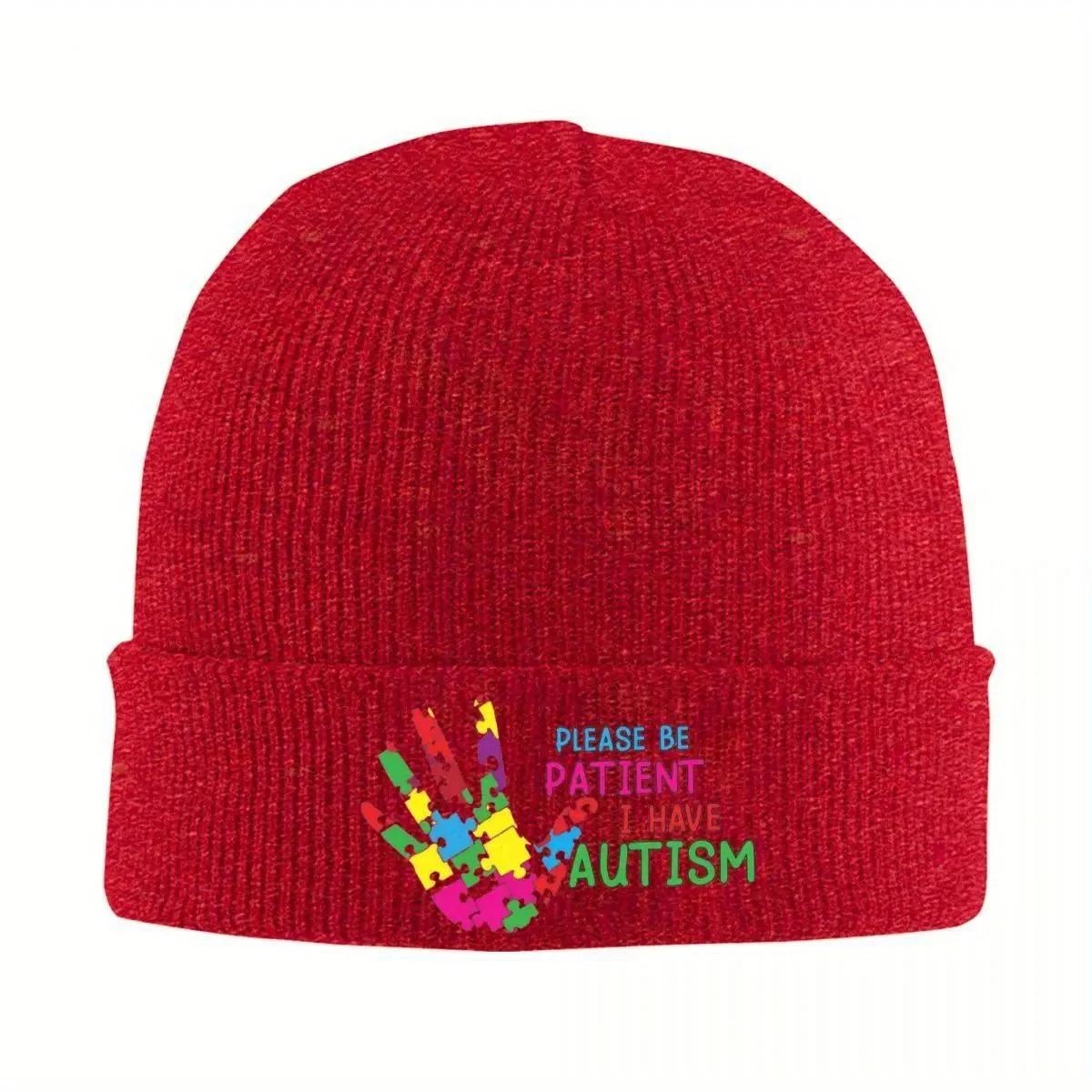 

new Please Be Patient I Have Autisms Bonnet Hats Beanie Hats Design Knitted Hat Autumn Vintage Adult Unisex Outdoor Elastic