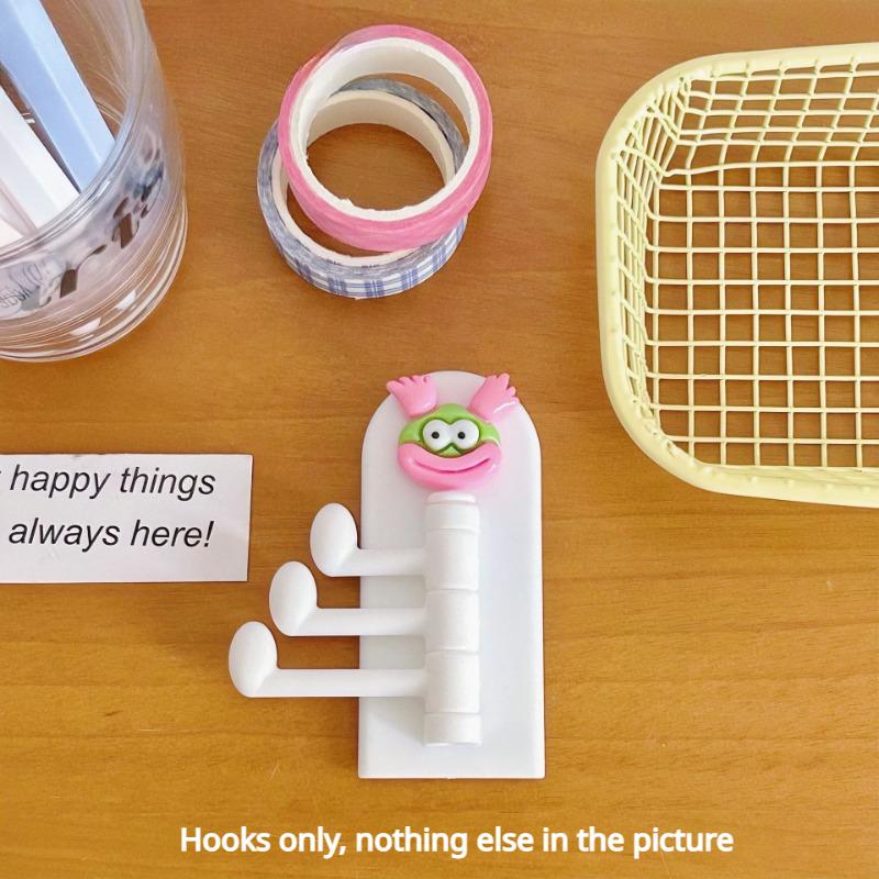Cartoon Hooks Student Dormitory Non-marking Sticky Hooks Bathroom Kitchen Hole-free Hooks Bathroom Accessories Key Holder Wall