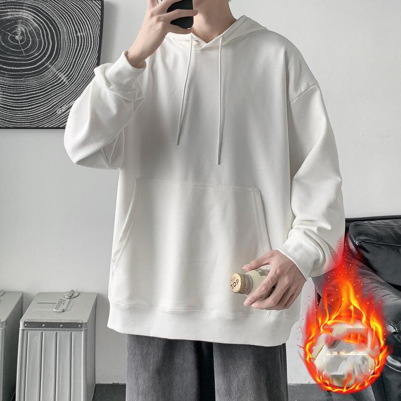 Frühling Herbst Casual Hoodie Bequemes Kapuzenpullover Herren Loose Top Einfarbig Pullover Jugend Sport Sweatshirt