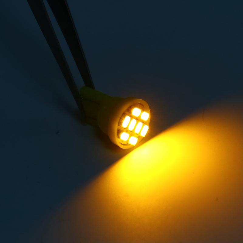 10pcs T10 1206 8SMD LED Width Indicator Light W5W Driving Light Parking Light Wedge Bulb Auto Dashboard Indicator Lamps DC