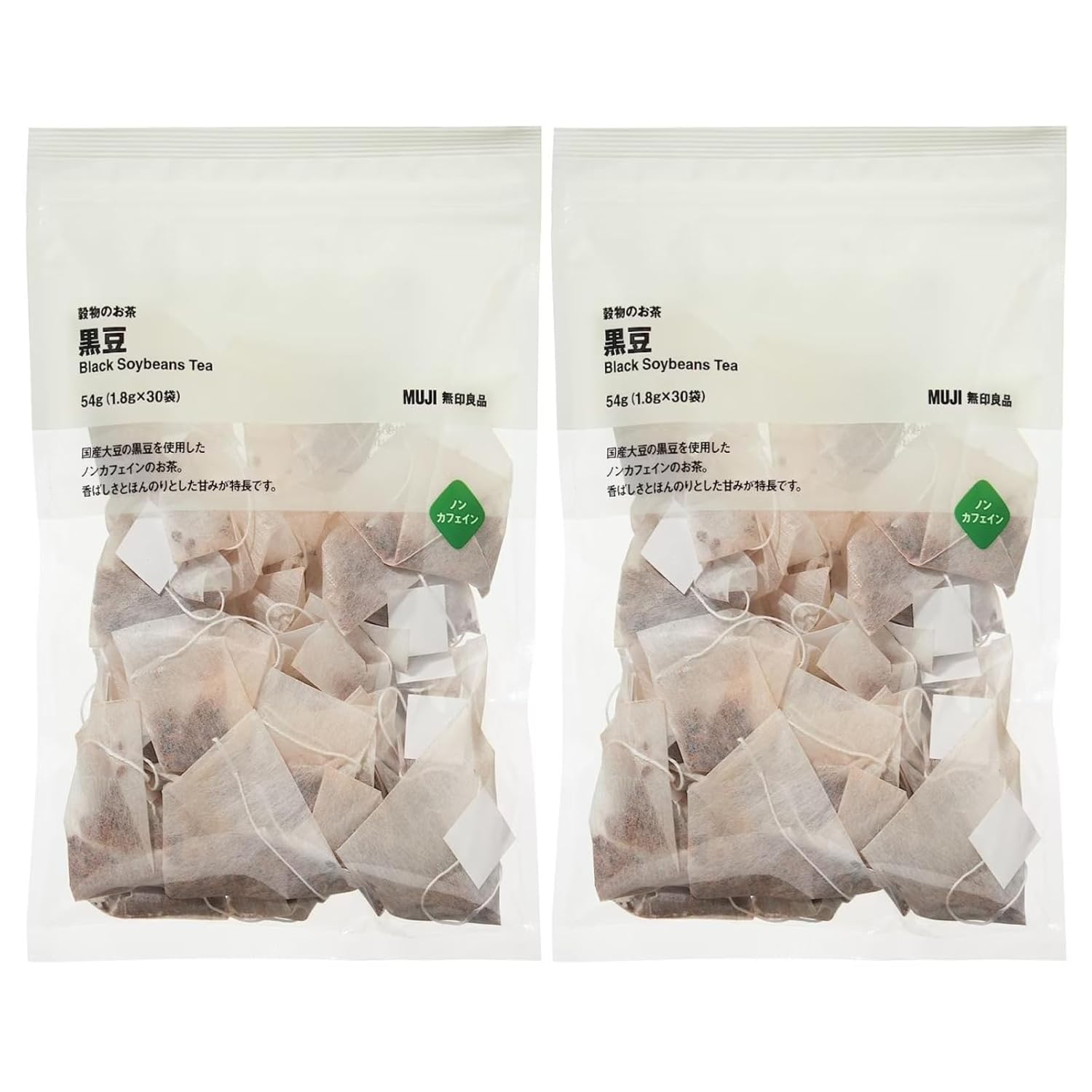 DomesticNon-Caffeine Muji Large Bag Grain Tea Black Soybean 54g (1.8g30 bags)2 sets Total 60 bags Caffeine-Free Roasted Flavor Room Temperature Health