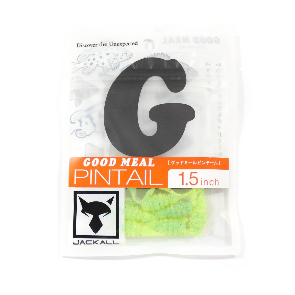 Jackall Soft Lure Good Meal Pintail 1.5 Inches Hot Lime Glow Chart (4853)