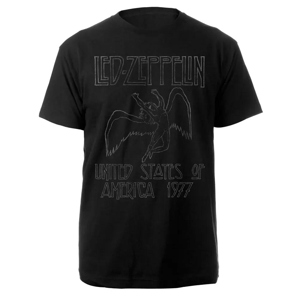 Rock Band Led Zeppelin Tshirt Unisex and Women Summer Gothic Y2K Clothing Fashion Casual Round Neck Short Sleeved Top Streetwear