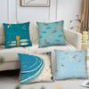Vintage Maritime Surfing Beach Pillow Case Fashion Square Pillowcase Bedroom Sofa Room Ins Decoration Leisure