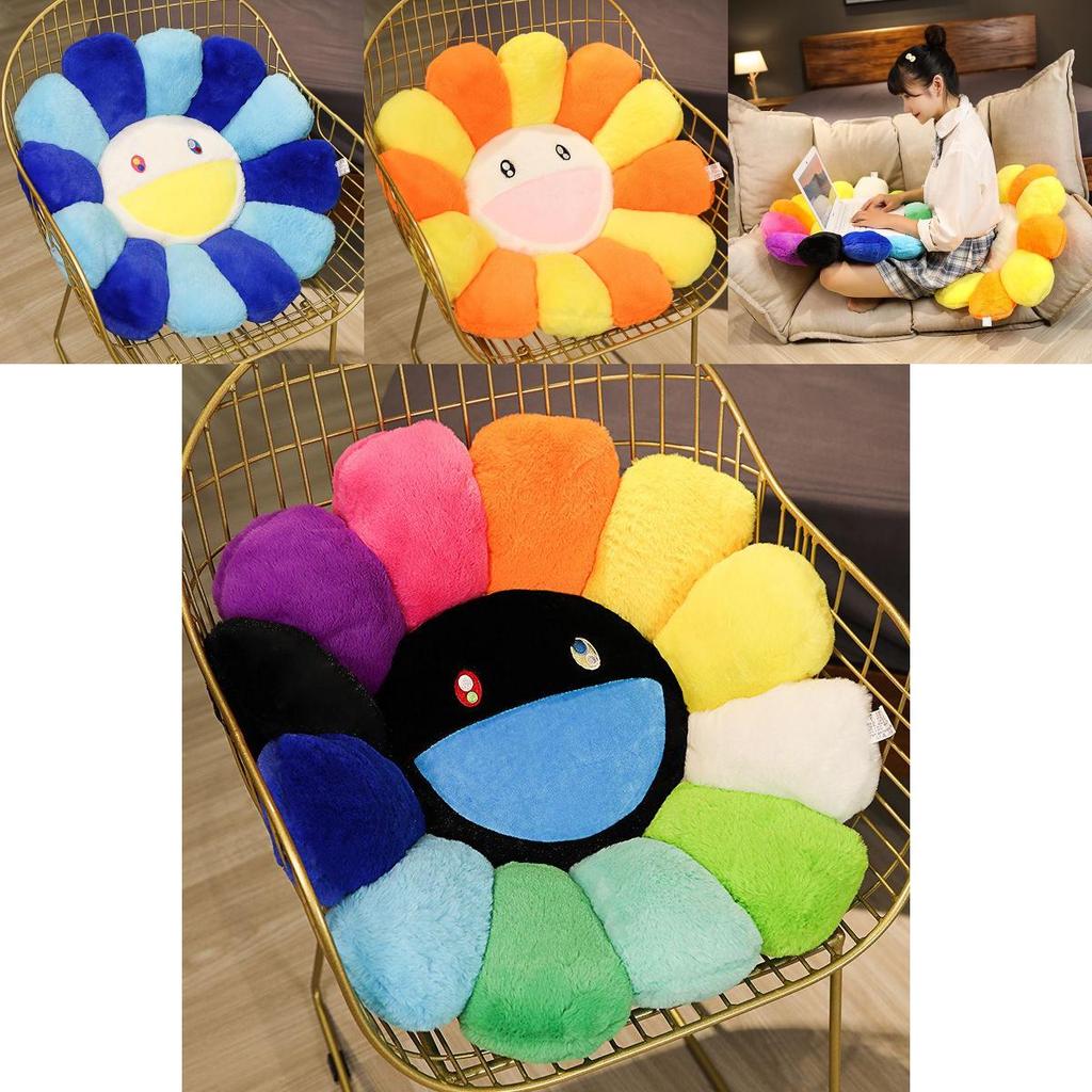 Colorful Takashi Murakami Rainbow Flower Pillow Plush Soft Toy For Kids And Collectors