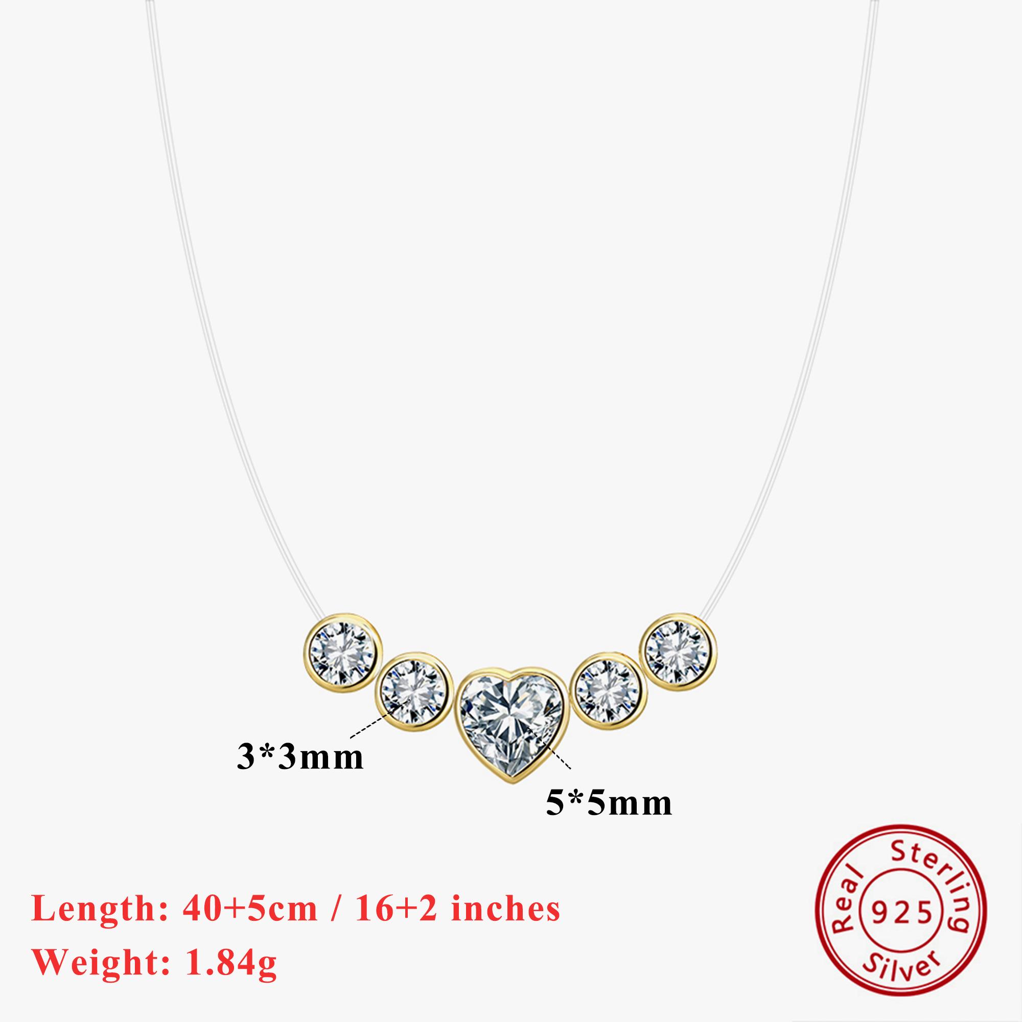 

EFFIE QUEEN 925 Sterling Silver Necklace Featuring a Stunning Heart-Cut Zirconia Pendant Ideal for Any Celebration Gift LZN30