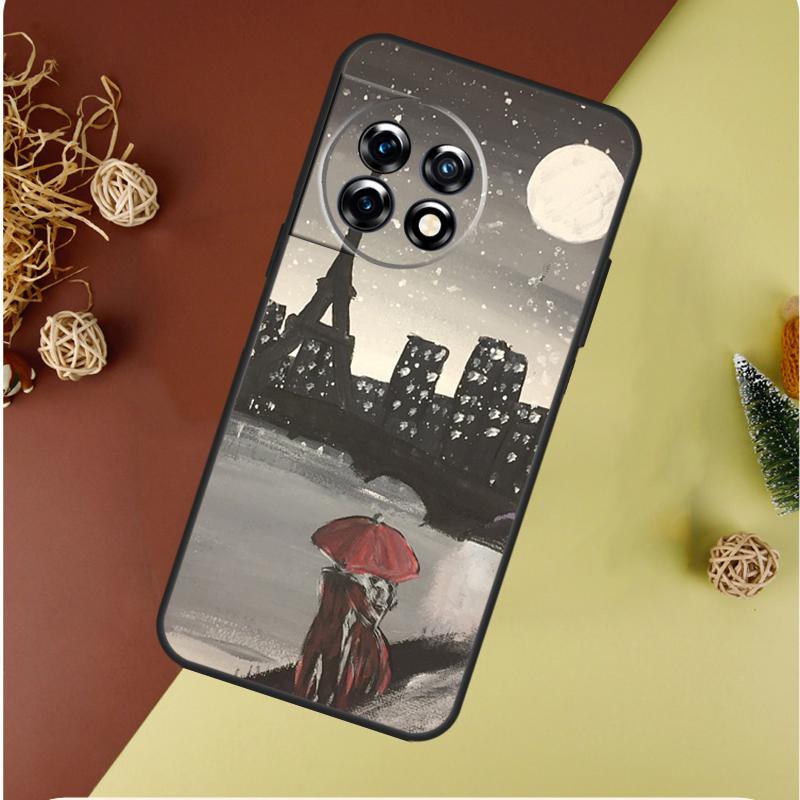 

Red Umbrella Eiffel Tower For OnePlus 13 12 11 12R 13R 9 10 Pro 8T 9RT 10T 10R Nord 4 CE 2 3 Lite N20 N30 Phone Case OnePlus 10T