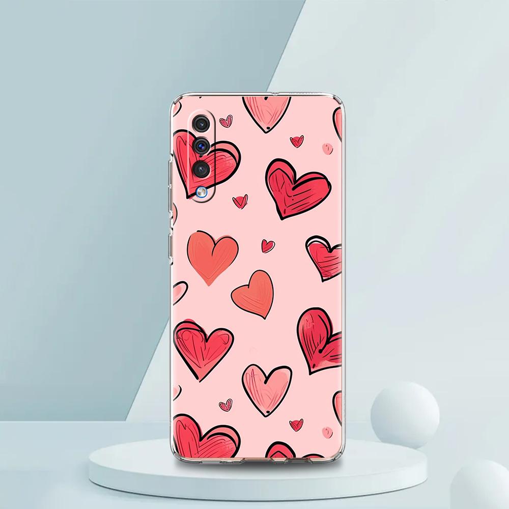 Colorful Love Heart Case For Samsung A16 A14 A12 A22 A32 5G A34 A42 A52 A54 A50 A70 A72 A30 A40 A20E A10S A02S A04S A06 Cover