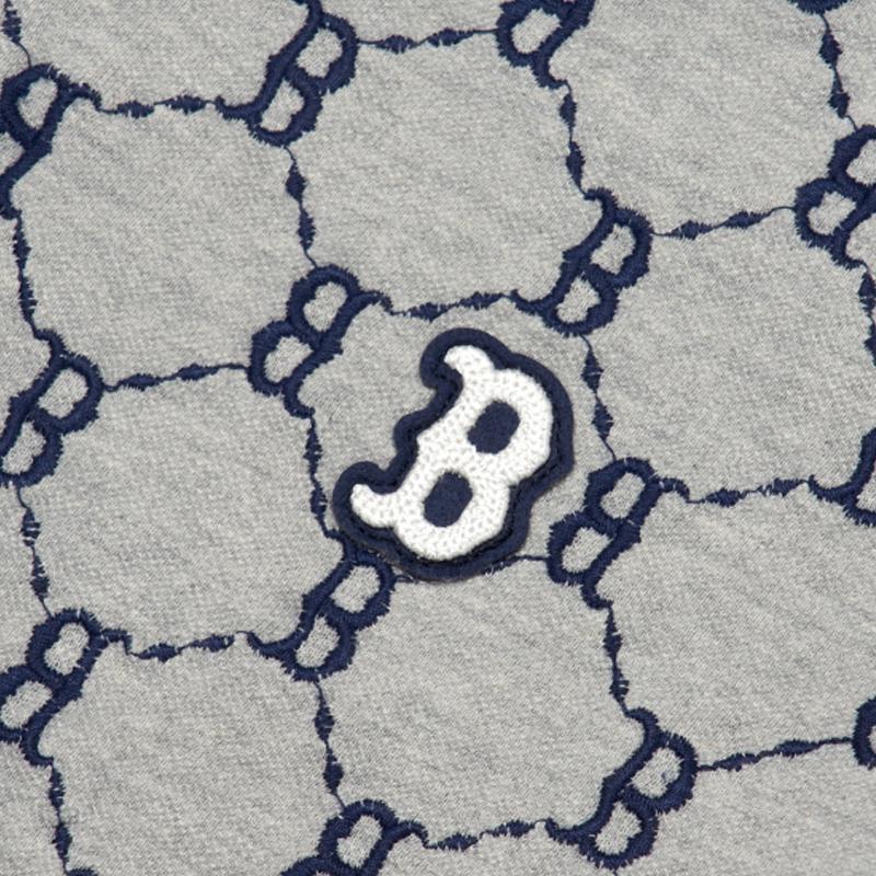 New MLB Base Logo Polo Shirts Men's Gray 3LPQM3023-43MGS