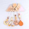 China Manufacturer Exquisite Color Leaf Four-piece Fitness Rack Pendant Wooden Baby Play Activity Gym