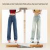 JEANSWEST Women's 2025 Autumn Vintage High-Waist Wide-Leg Loose Jeans