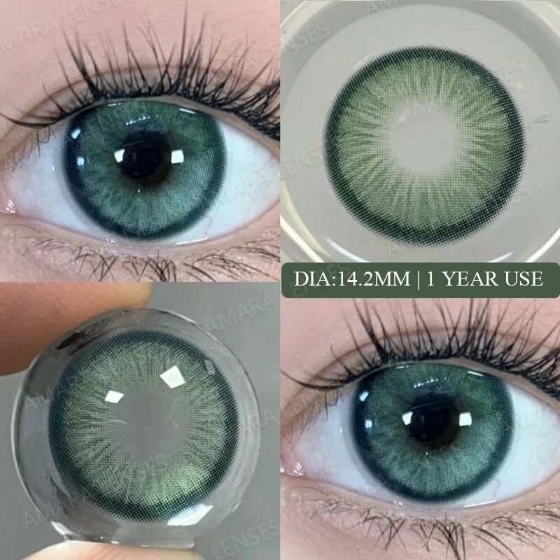 AMARA kék színű kontaktlencsék Natural Look Zöld szemlencsék Szürke kontaktlencsék Beauty Pupil Eye Kozmetika Éves használat