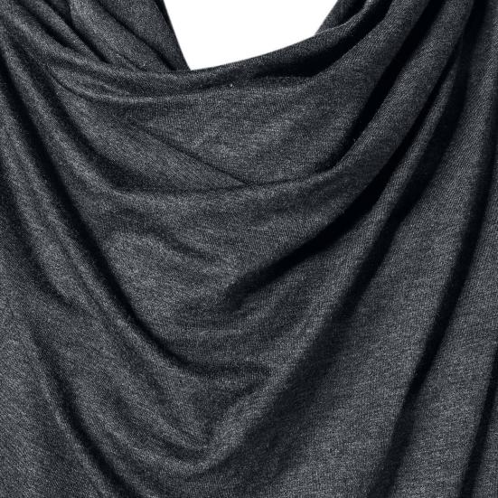 Men Autumn Shirt Vintage Long Sleeves Solid Color Asymmetrical Cardigan Warm Shawl Collar Medieval Breathable Men Autumn Tops for Daily Wear