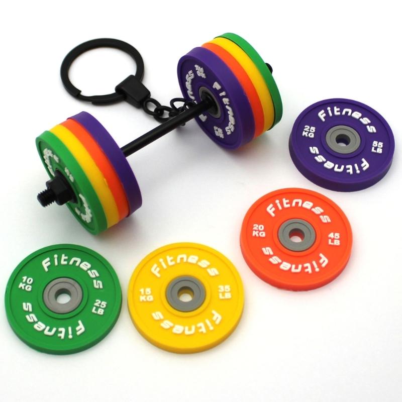 Rubber Dumbbell Keychain Lightweight Portable Exercise Themed Decorative Creative Sports Fitness Bag Decoration