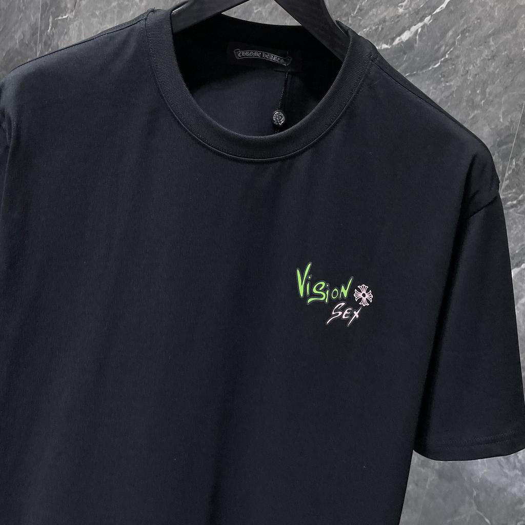8958 CHROME HEARTS 2025 Summer New High Quality Cotton Round Neck Loose Large Size Men's and Women's T-shirt Couple T-shirt