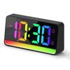 Digital Alarm Clock with 12 Colors Mood Light Auto-Dimming Dual Alarm 12/24H DST Snooze LED Desk Clock for Living Room Bedroom2