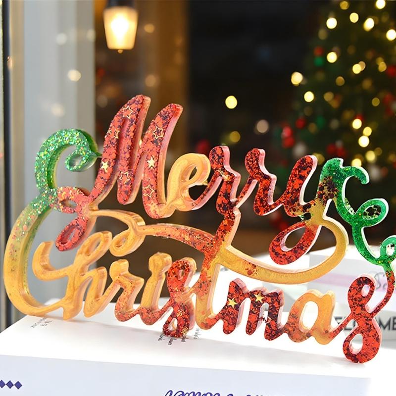 Christmas Letter Hanging Decors Silicone Mold With 3D Design For Holiday Baking Crafts Holiday Party Ornamentation