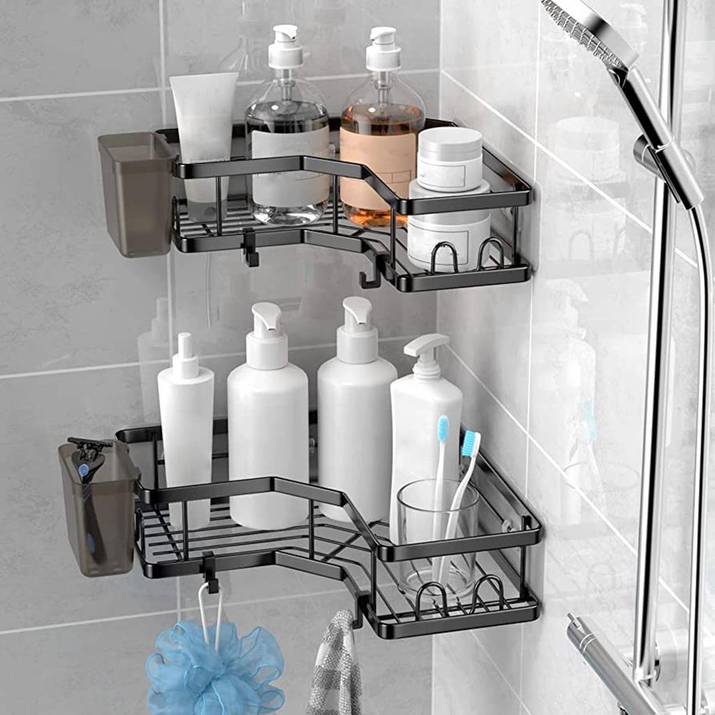 Bathroom & Shower Storage Solution Space Saving Rack Adhesive Shower Shelf Corner Rack Efficient & Functional Shelf