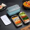 Portable Microwave Bento Box Wheat Straw Child Lunch Box Leak-Proof Bento Lunch  Kids School Food Container