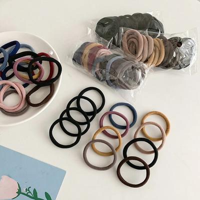 20 Stück Nahtloses Paket Hohes Gummiband Elastisches Haargummi Damen Basic Vielseitiges Scrunchie Stirnband Frauen Haaraccessoire