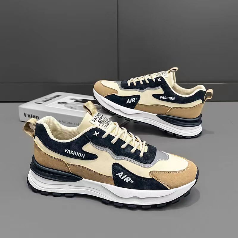 

Men s shoes 2025 new spring and autumn casual sports shoes leather surface non-slip waterproof work labor insurance shoes running dad trendy shoes 44