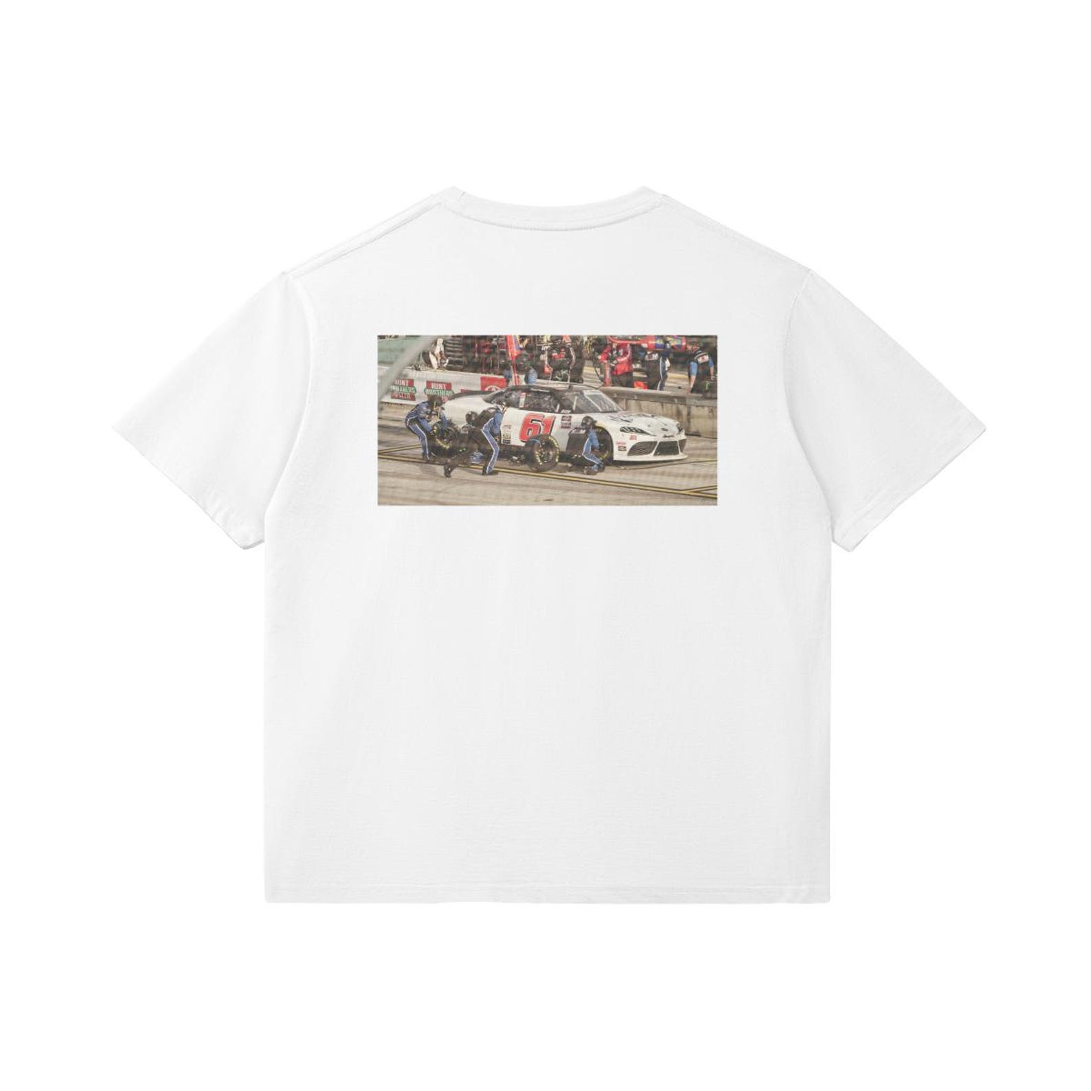 Basic Fit - Skew Racing Flag and Pit Crew Graphic T-Shirt 210GSM M