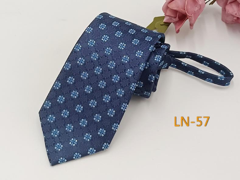 Men's Professional Striped Jacquard Zipper Tie, 7cm