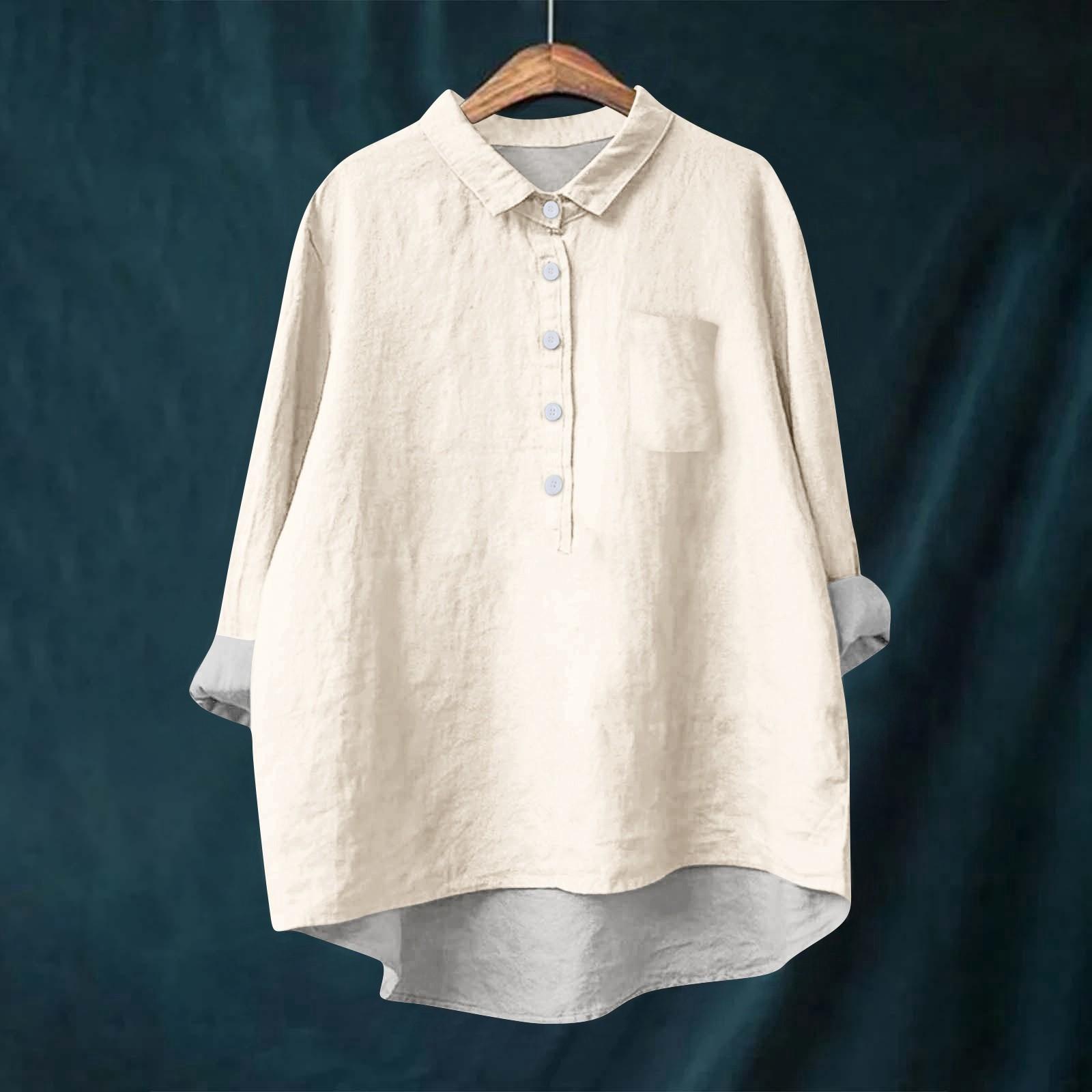 Женская рубашка-блузка с длинными рукавами и пуговицами — фото 5