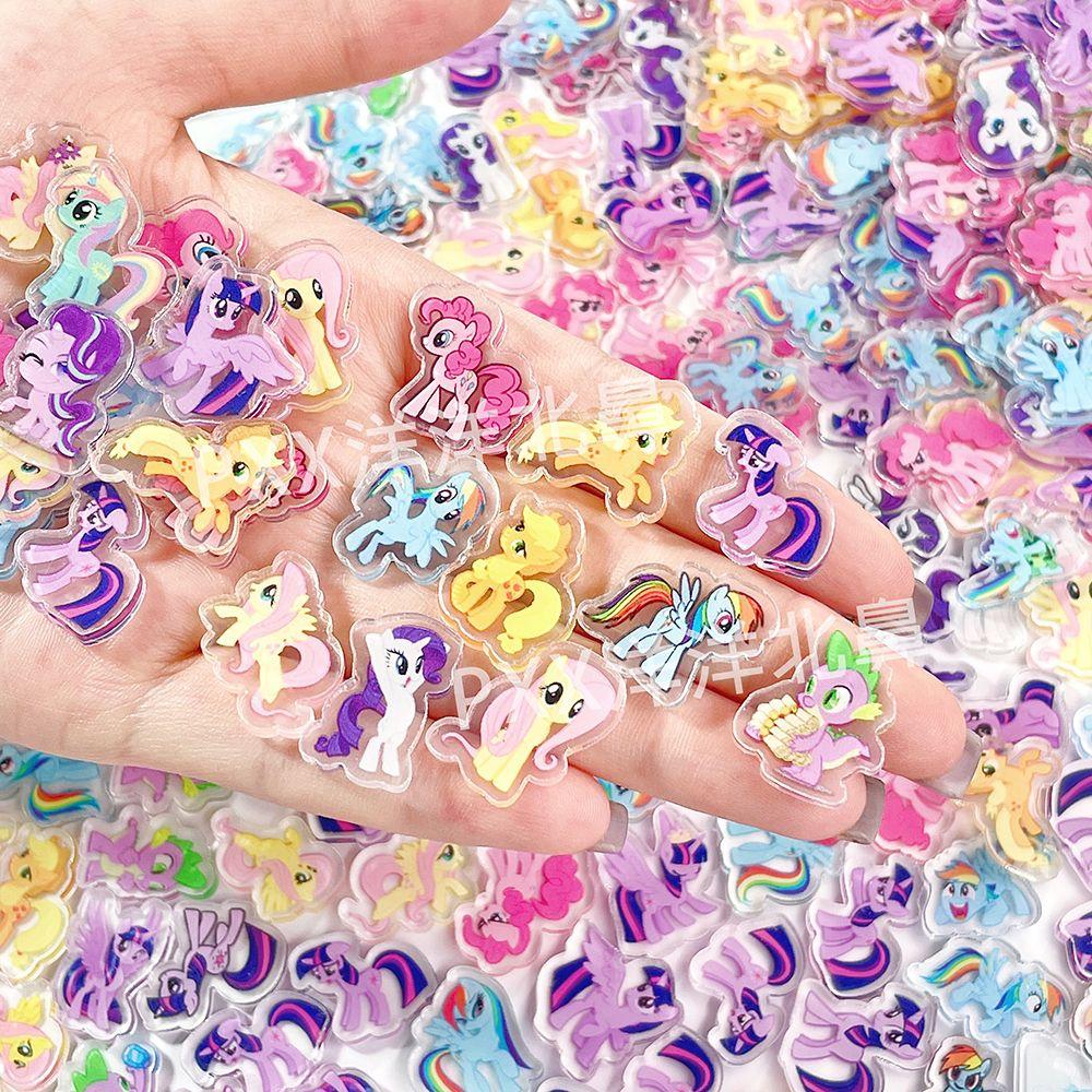 2cm 50/100pcs My Little Pony single-layer acrylic pieces DIY planner phone case photo frame hair clip accessories anime cartoon 6