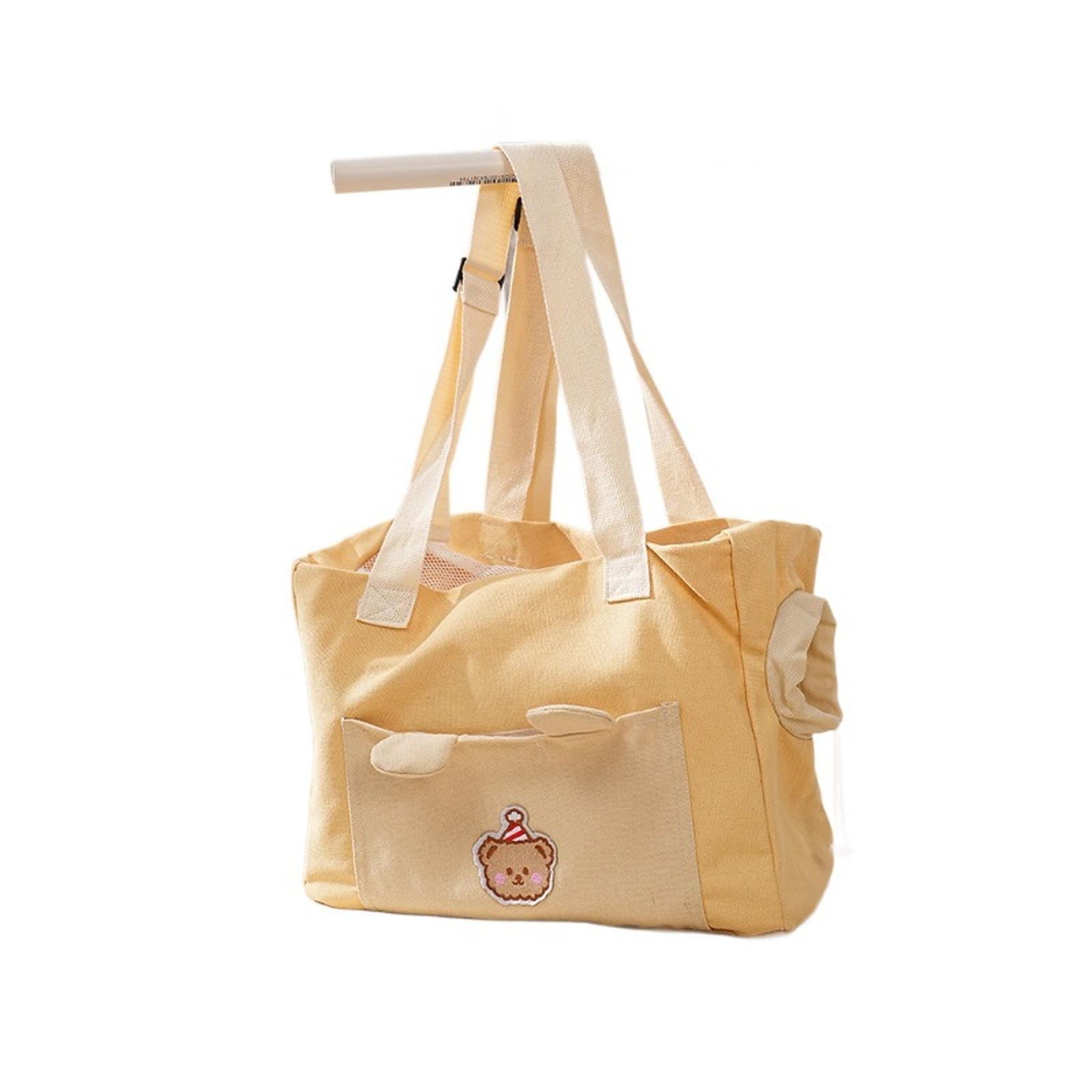 

Портативная сумка для переноски домашних животных: Холщовый рюкзак для /Собаки, Дышащий, Ручной и Плечевой One Size