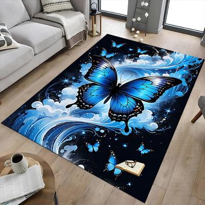 1PC Butterfly Clouds Extra Large Non Slip Floor Carpet, Office, Family, Bedroom, Studio Large Area Rug Indoor Rugs