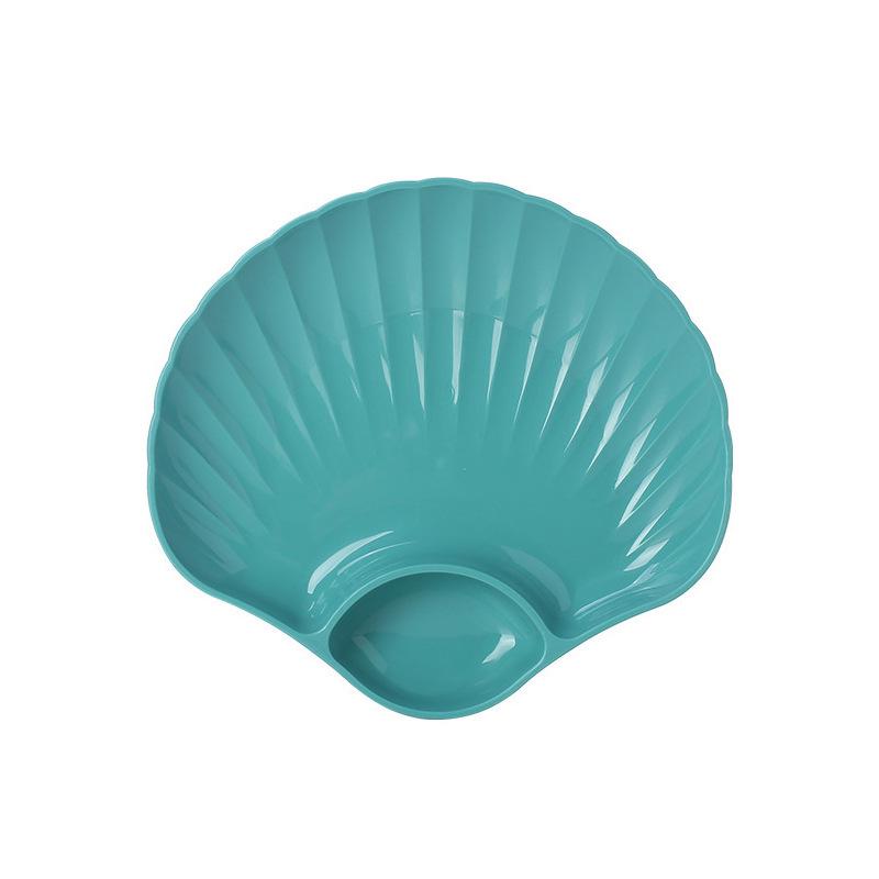 

Креативная пластиковая тарелка для пельменей и закусок с соусником для уксуса для суши, завтрака или десерта зелёный