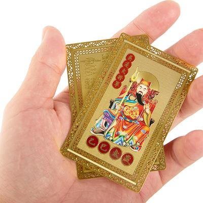 2025 Tai Sui Amulet Card Feng Shui Bön Guld Kort Exorcism Skydd Buddha Present Amulett Säkert Ta in rikedom och skatter